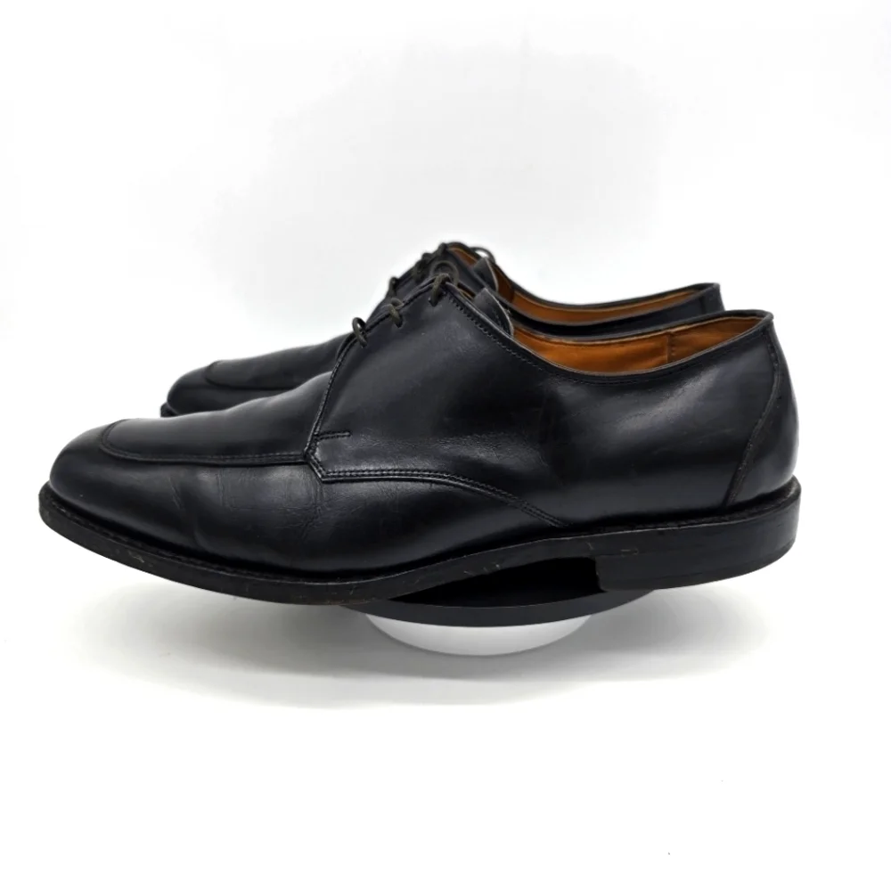 Allen Edmonds Shoe Mens 10.5 3E Burton Black Apron Toe Derby Oxford Dress